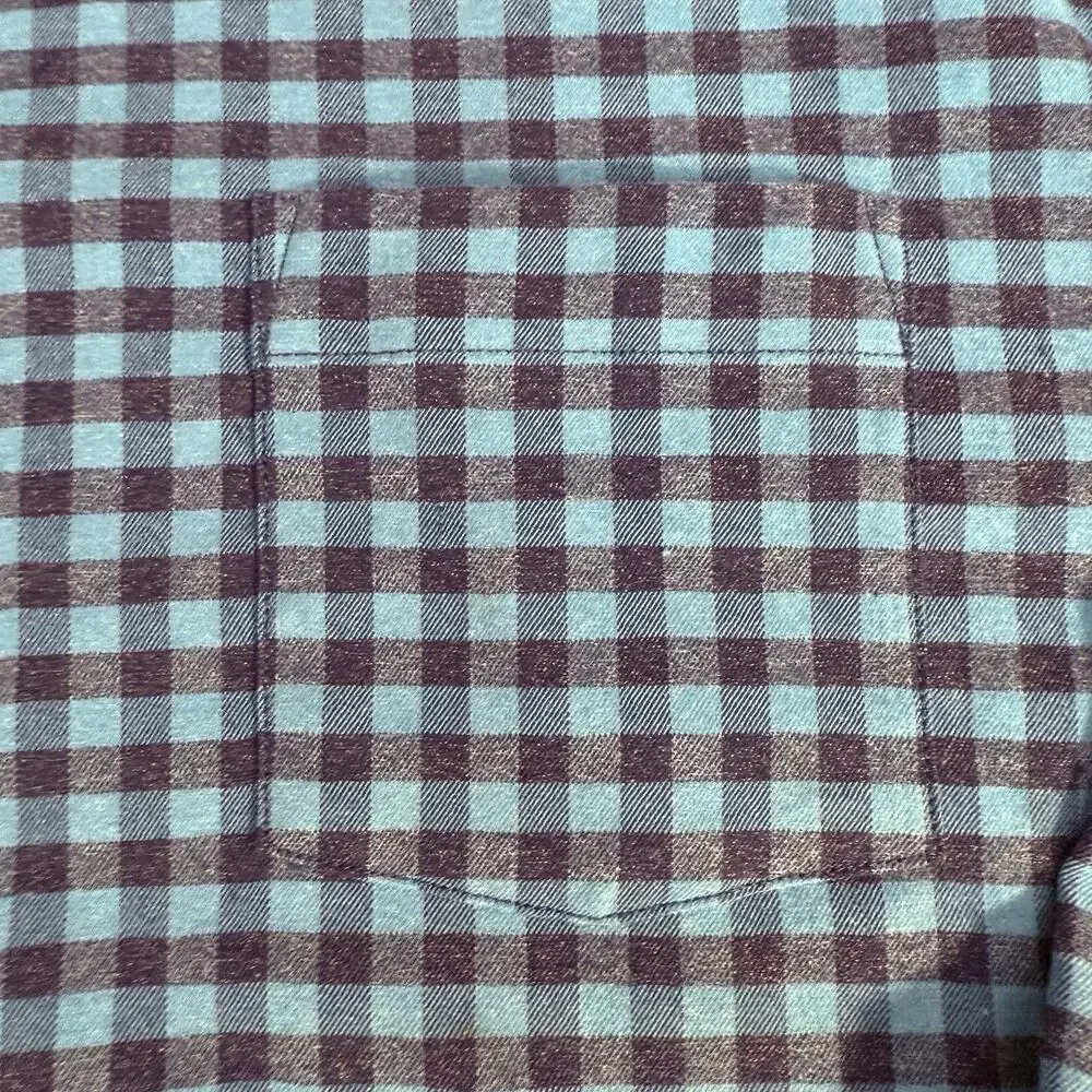 Peter Millar Summer Comfort Flannel Blue Gray Gingham Style Men's Size Large‎